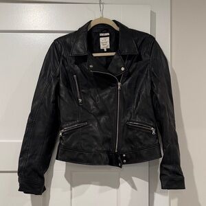 Zara Black Faux Leather Moto Jacket